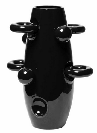 Wazon ceramiczny OKO Black Rocket Malwina Konopacka  ø19x42cm